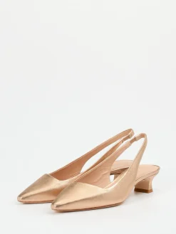– Slingback-Pumps aus Metallicleder Rosé*Andrea Puccini Clearance