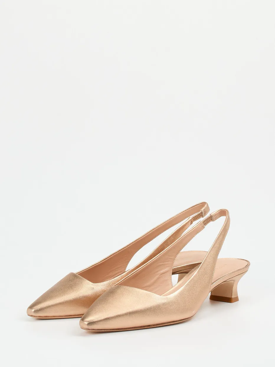 – Slingback-Pumps aus Metallicleder Rosé*Andrea Puccini Clearance
