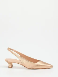 – Slingback-Pumps aus Metallicleder Rosé*Andrea Puccini Clearance
