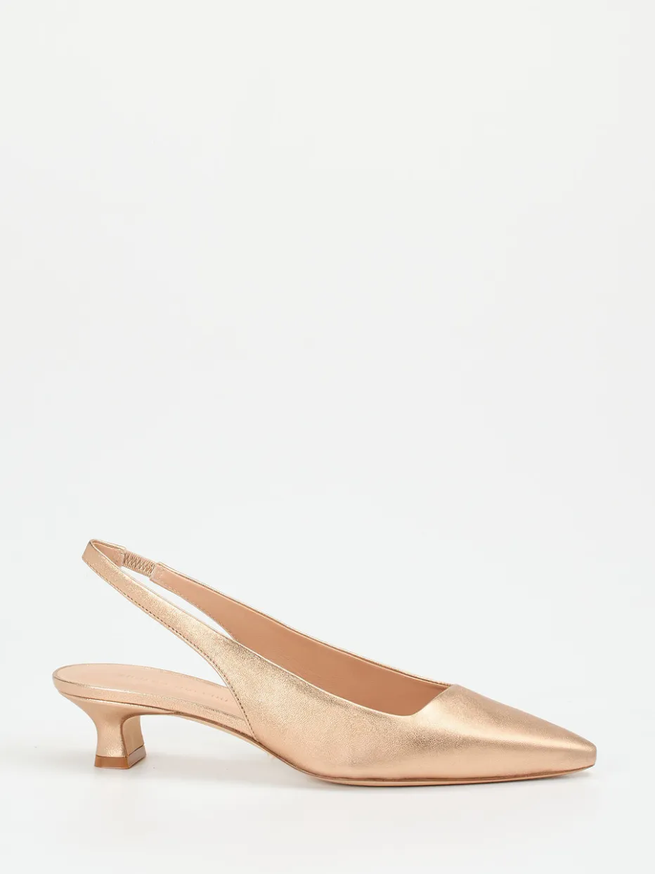 – Slingback-Pumps aus Metallicleder Rosé*Andrea Puccini Clearance