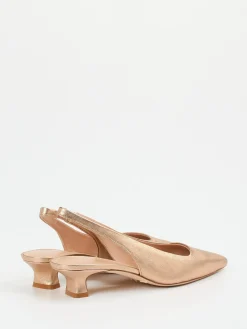 – Slingback-Pumps aus Metallicleder Rosé*Andrea Puccini Clearance