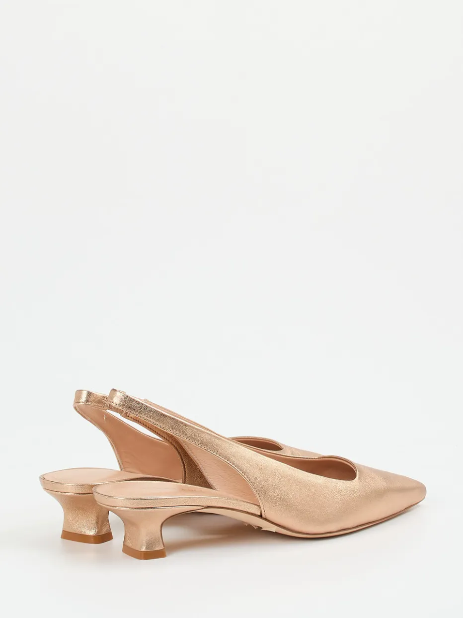 – Slingback-Pumps aus Metallicleder Rosé*Andrea Puccini Clearance