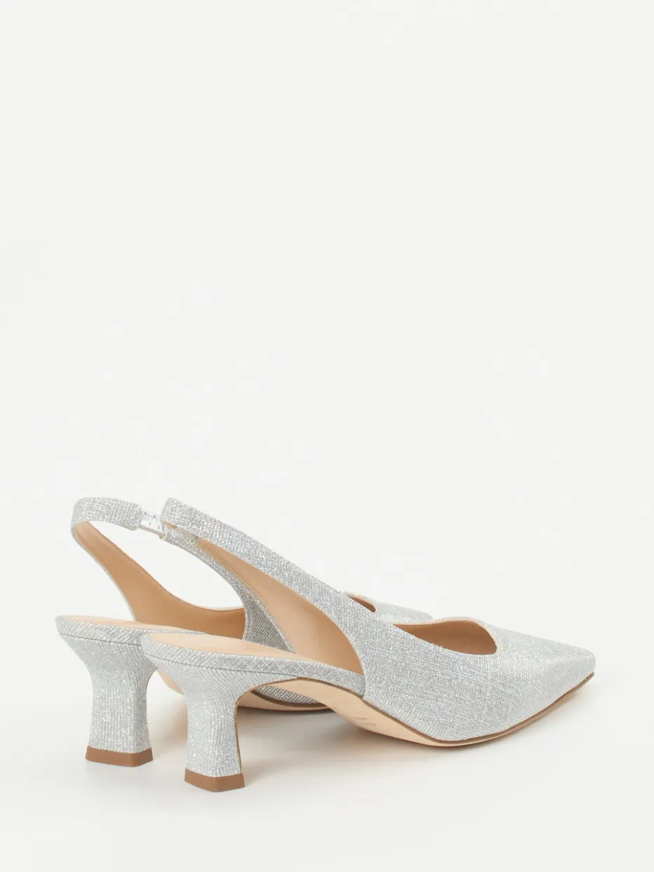 Damen Andrea Puccini – Slingback-Pumps aus Metallicleder