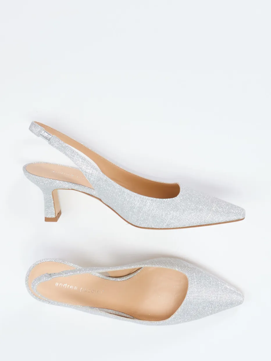 Damen Andrea Puccini – Slingback-Pumps aus Metallicleder