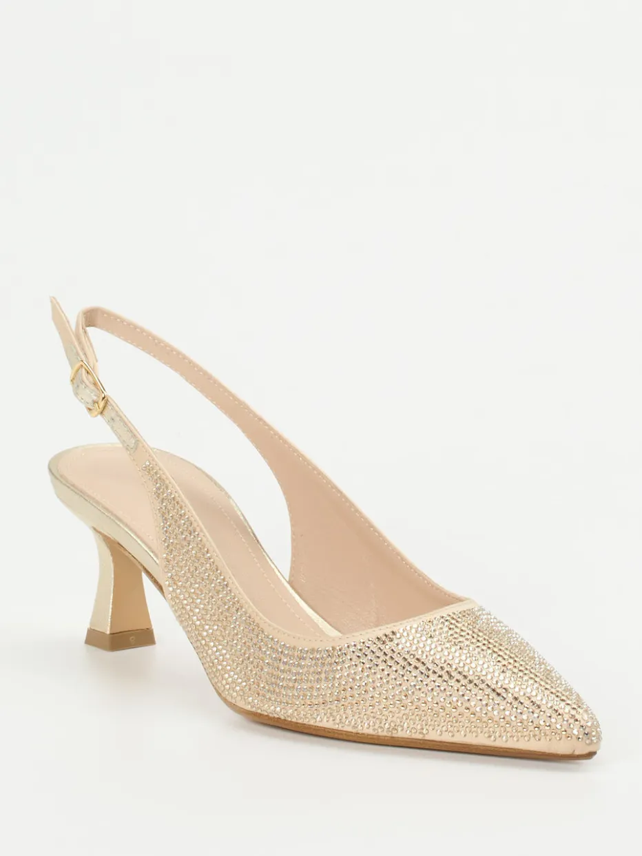 Damen Andrea Puccini – Slingback-Pumps aus Metallicleder
