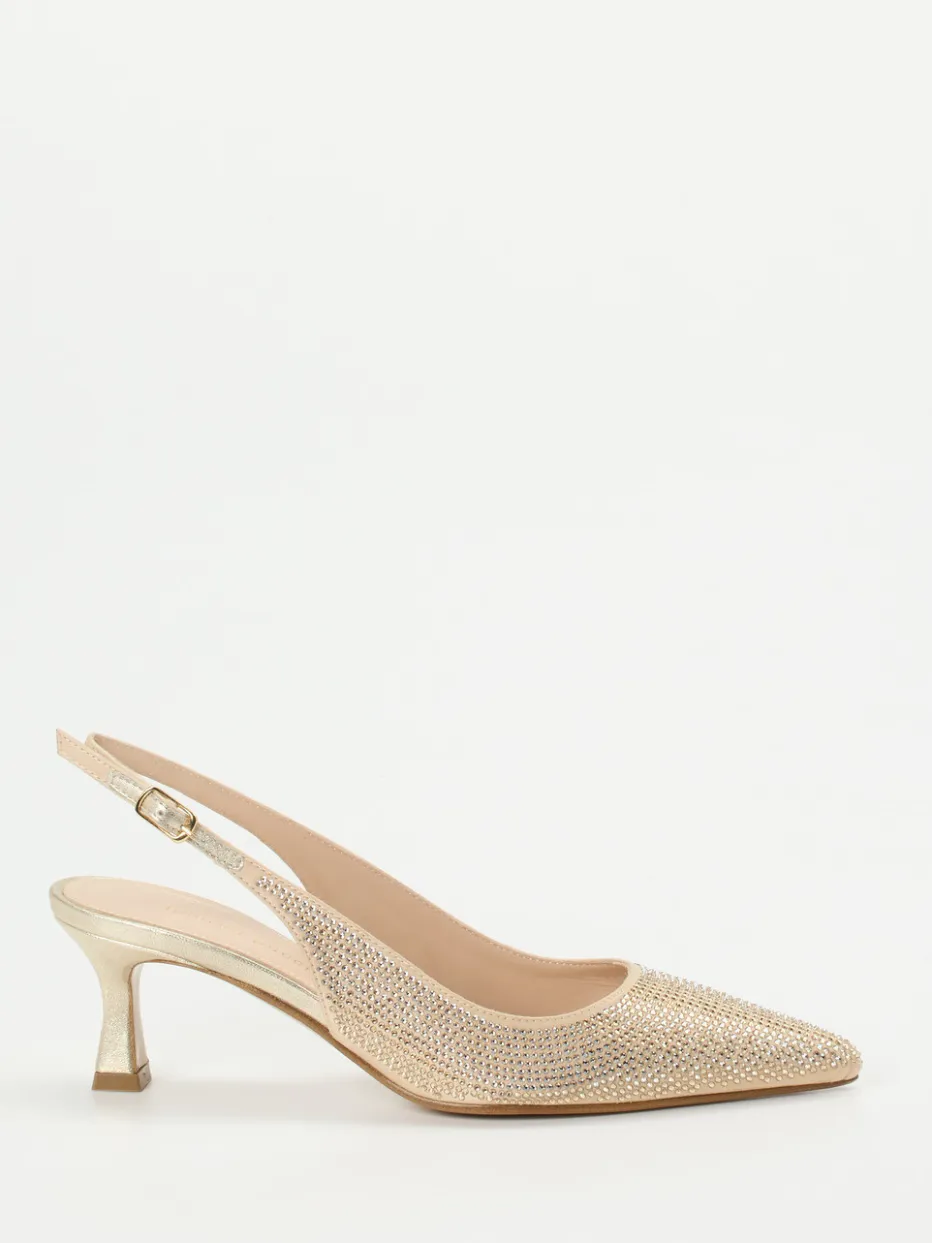 Damen Andrea Puccini – Slingback-Pumps aus Metallicleder