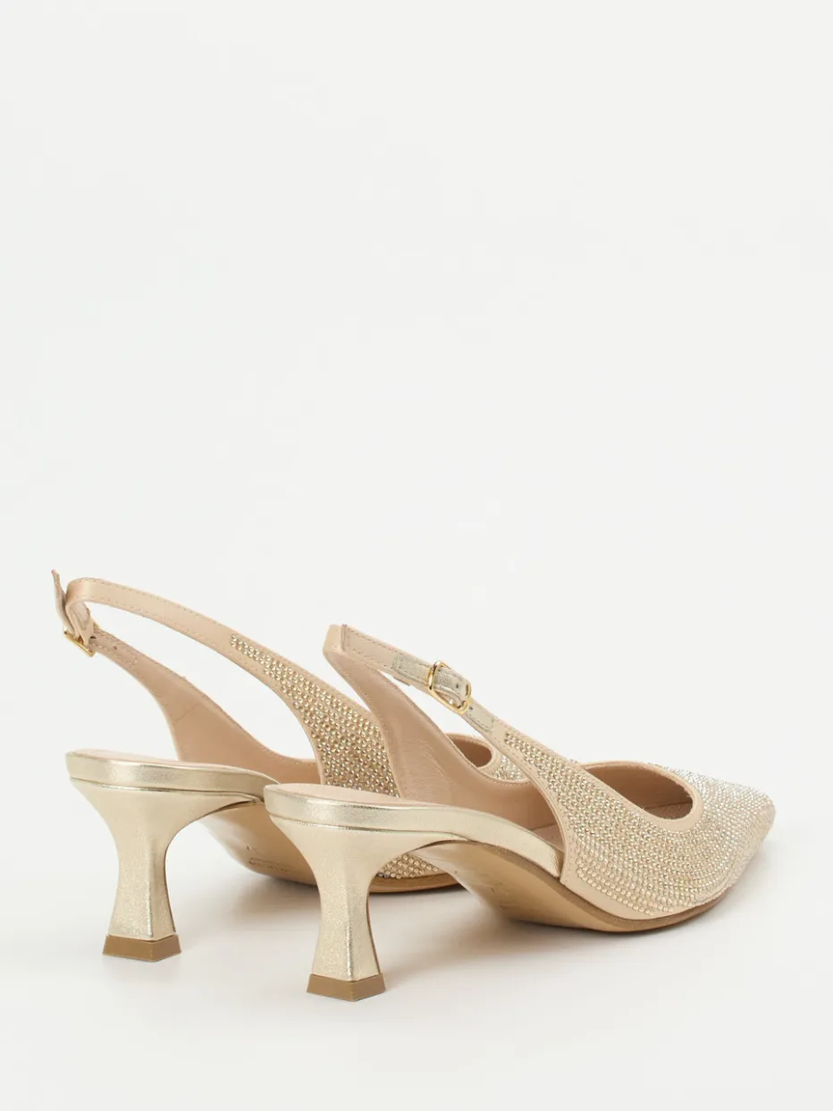 Damen Andrea Puccini – Slingback-Pumps aus Metallicleder