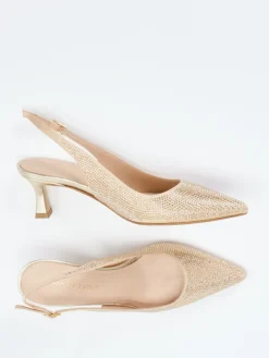 Damen Andrea Puccini – Slingback-Pumps aus Metallicleder