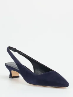 Damen Andrea Puccini – Slingpumps aus Veloursleder Dunkel