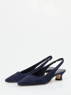 Damen Andrea Puccini – Slingpumps aus Veloursleder Dunkel
