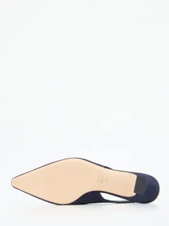 Damen Andrea Puccini – Slingpumps aus Veloursleder Dunkel