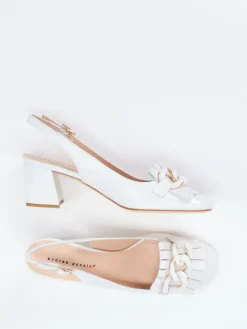 – Slingpumps aus Lackleder Elfenbein*Andrea Puccini Clearance