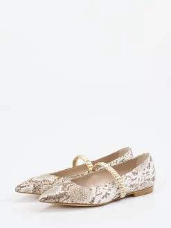 – Spangenpumps aus geprägtem Leder Beige*Andrea Puccini New