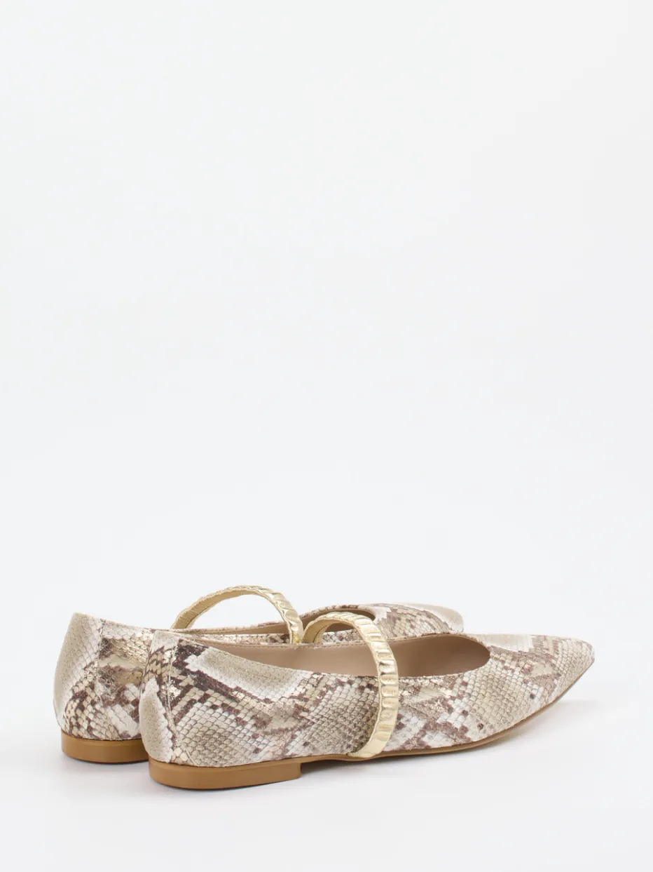 – Spangenpumps aus geprägtem Leder Beige*Andrea Puccini New