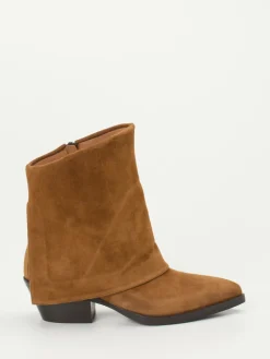 – Stiefeletten aus Veloursleder Cognac*Andrea Puccini Hot