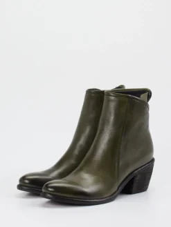 Damen Andrea Puccini – Stiefelette aus Kalbleder in Oliv