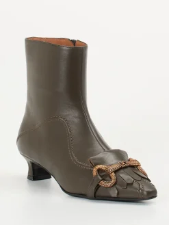 – Stiefeletten aus Lammleder oliv*Andrea Puccini Clearance