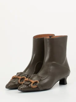 – Stiefeletten aus Lammleder oliv*Andrea Puccini Clearance