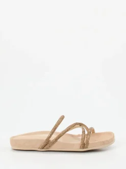 Damen Andrea Puccini – Zehentrenner aus Metallicleder farben