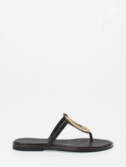 Damen Andrea Puccini – Zehentrenner aus Leder mit Gold-Applikation