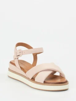 Damen Andrea Sabatini – Keilsandalette aus Kalbleder rosé