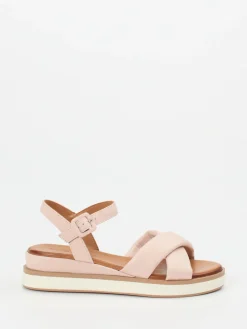 Damen Andrea Sabatini – Keilsandalette aus Kalbleder rosé