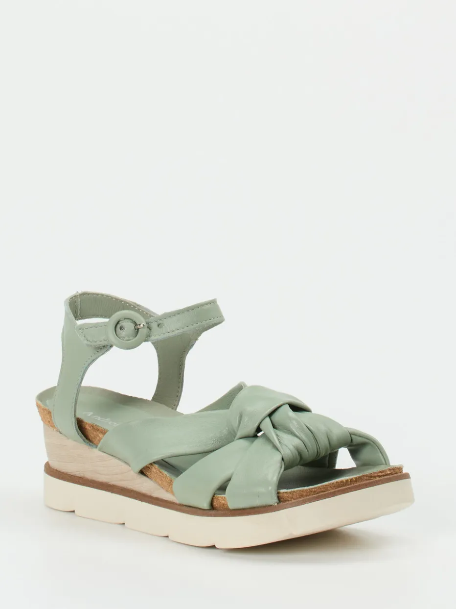 Damen Andrea Sabatini – Keilsandalette aus Lammleder salbei