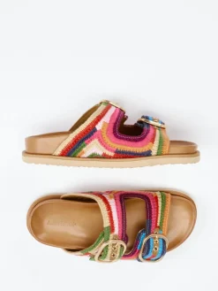 Damen Andrea Sabatini – Pantolette aus gehäkeltem Textil color