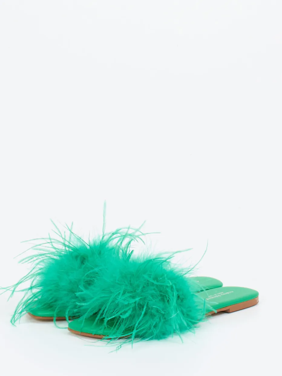 – Pantolette aus Fell Smaragd*Andrea Sabatini Hot