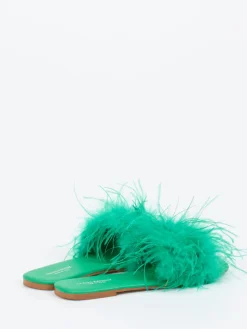 – Pantolette aus Fell Smaragd*Andrea Sabatini Hot