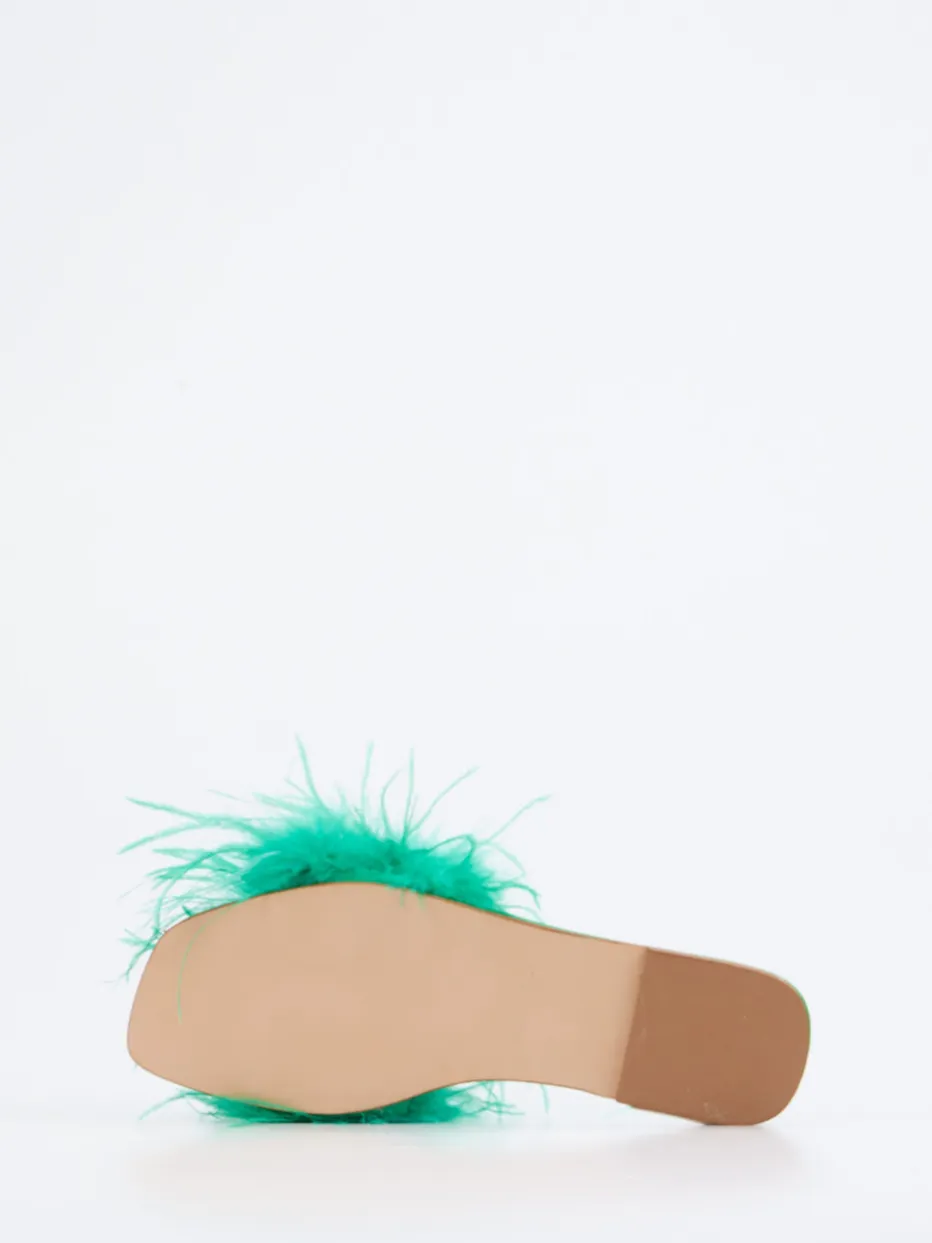 – Pantolette aus Fell Smaragd*Andrea Sabatini Hot