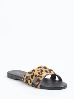 Damen Andrea Sabatini – Pantolette aus Fell mit Leoprint