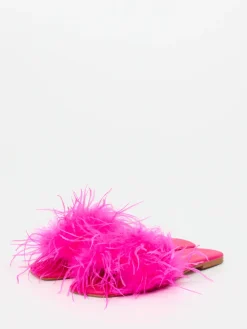 – Pantoletten aus Fell in Neon*Andrea Sabatini Hot