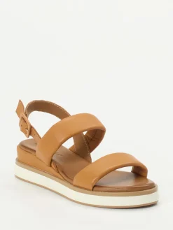 Damen Andrea Sabatini – Plateau-Sandalen aus Kalbleder cognac