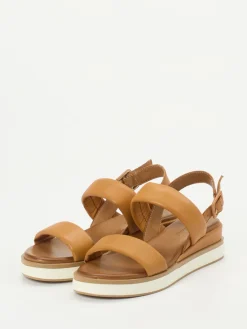 Damen Andrea Sabatini – Plateau-Sandalen aus Kalbleder cognac