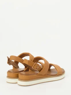 Damen Andrea Sabatini – Plateau-Sandalen aus Kalbleder cognac