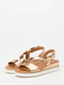 – Plateau-Sandale aus Metallicleder Roségold*Andrea Sabatini Online