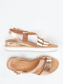 – Plateau-Sandale aus Metallicleder Roségold*Andrea Sabatini Online