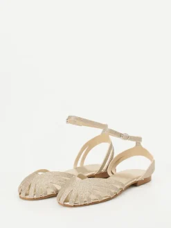 Damen Andrea Sabatini – Riemchensandalen aus Metallicleder