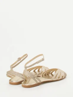 Damen Andrea Sabatini – Riemchensandalen aus Metallicleder