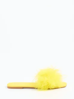 Damen Andrea Sabatini – Slides aus Fell mit Federbesatz