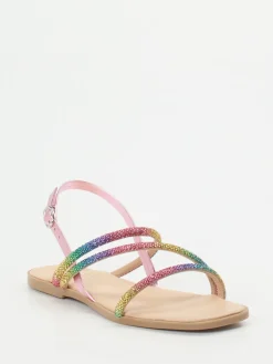 Damen Andrea Sabatini – Zehentrenner-Sandale aus Metallicleder color