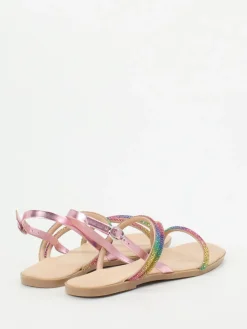 Damen Andrea Sabatini – Zehentrenner-Sandale aus Metallicleder color