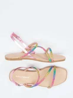 Damen Andrea Sabatini – Zehentrenner-Sandale aus Metallicleder color