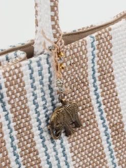 – Shopper aus Textil in Streifenstruktur*ANOKHI Discount