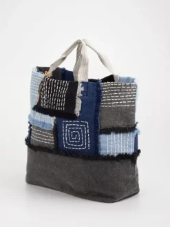 Damen ANOKHI – Shopper aus Textil im Patchwork-Design