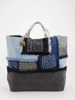 Damen ANOKHI – Shopper aus Textil im Patchwork-Design