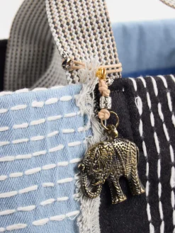 Damen ANOKHI – Shopper aus Textil im Patchwork-Design