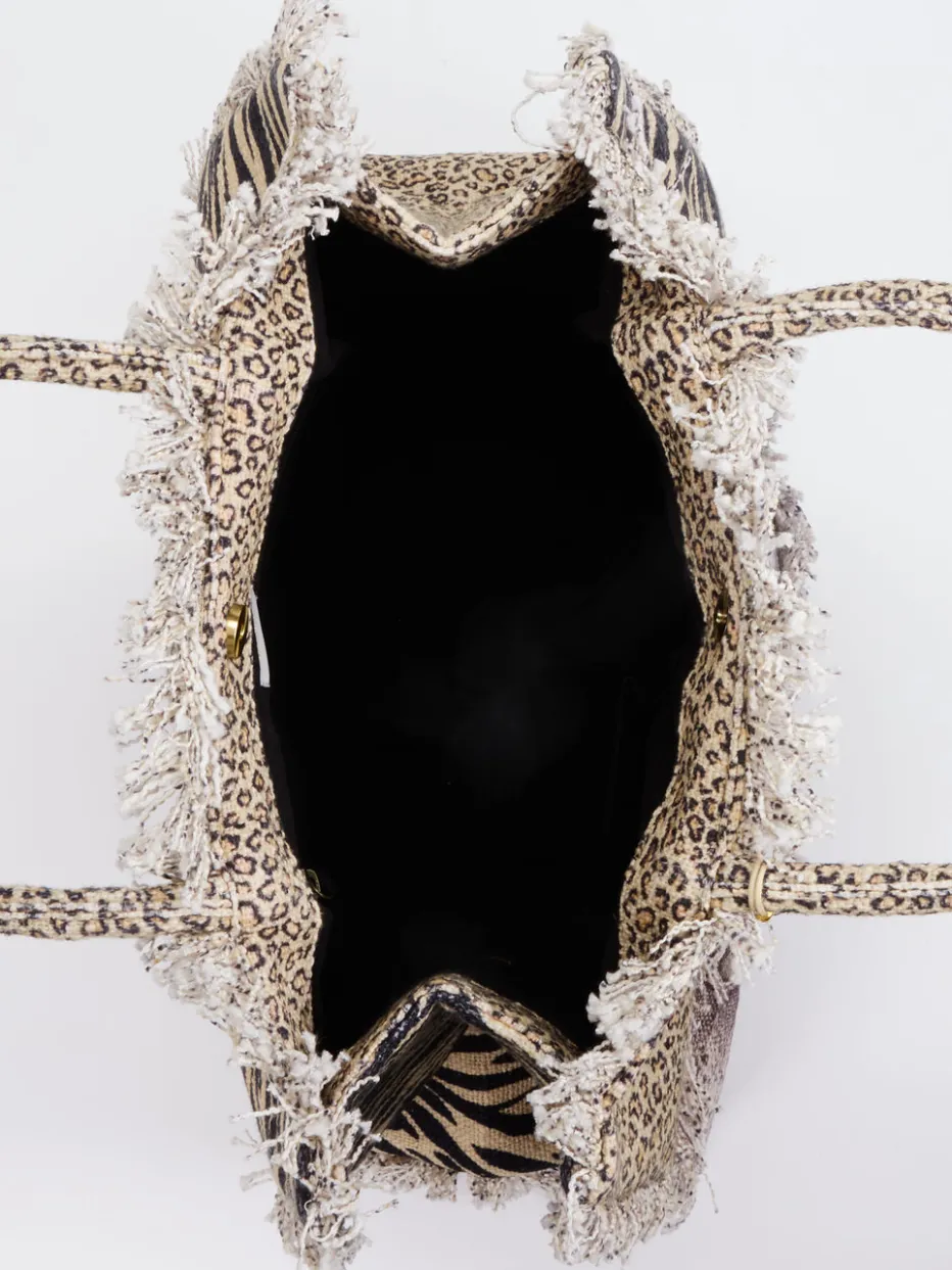 Damen ANOKHI – Shopper aus Textil mit Animal-Patchwork