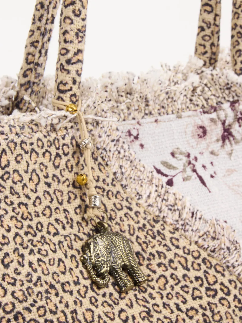 Damen ANOKHI – Shopper aus Textil mit Animal-Patchwork
